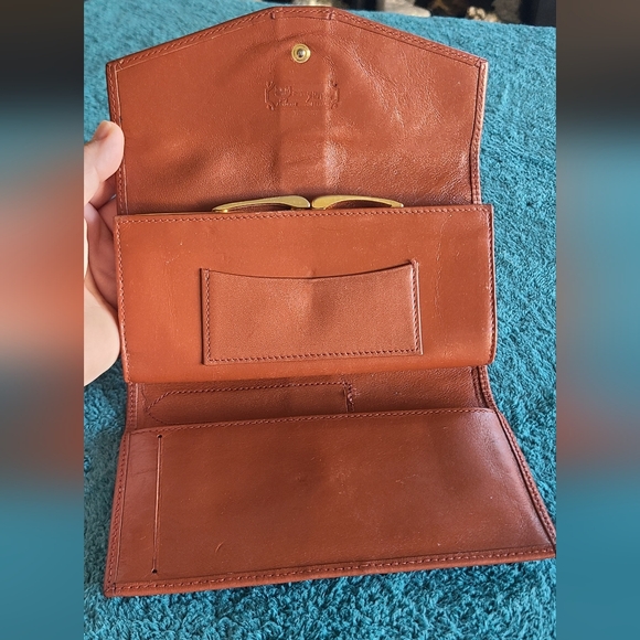 MCM Vintage German Made Cognac & Brown Trifold Kisslock Long Wallet MSRP $399 - Picture 9 of 16